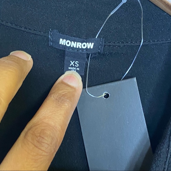 NWT Monrow Crepe Zip Up Romper in Black - Picture 9 of 13